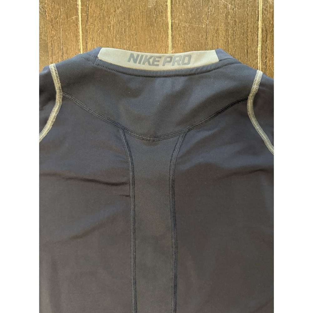 Nike Pro Dri-FIT Shirt Mens XL Navy Blue Fitted Short Sleeve Training Athletic - Picture 6 of 7
